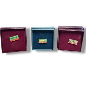 Petro Crest Tackett Year 1 2 & 3 Collectible VTG Pin Oil Gas Tie Pin 24K GP